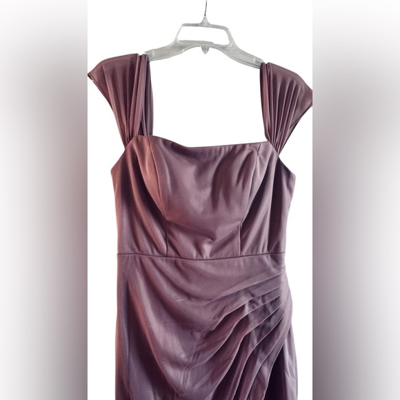 Azazie Strapless Dress in old rose Elegant mauve gown with ruched detailing - Picture 7 of 12